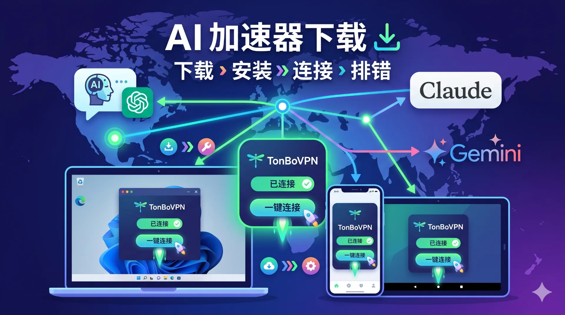 2026 AI 加速器下载安装指南:免费软件怎么装、怎么连 - 通博VPN